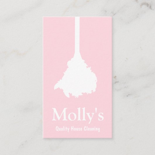 ハウスクリーナピンクフェザーダスター清掃サービス 名刺 (正面)
