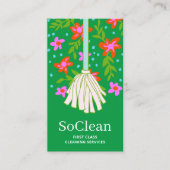 ハウスクリーナークリーニングサービスフローラモップ 名刺 (正面)