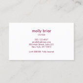 ハウスクリーナーサービスクロックスピンクモップ 名刺 (裏面)