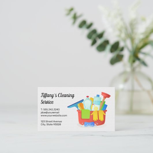 ハウスクリーナーサービス |供給のクリーニング 名刺 (スタンド正面)