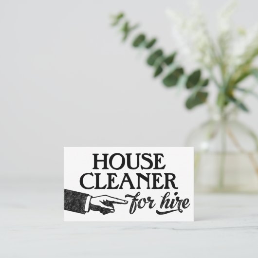 ハウスクリーナービジネスカードカッコいい- ヴィンテージ 名刺 (スタンド正面)