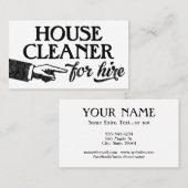 ハウスクリーナービジネスカードカッコいい- ヴィンテージ 名刺 (正面/裏面)