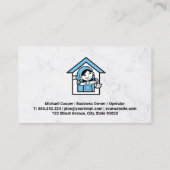 ハウスクリーナーマスコットロゴ | メイドサービス 名刺 (裏面)