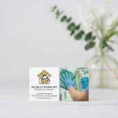 ハウスクリーナーロゴ | 窓清掃員 名刺 (スタンド正面)