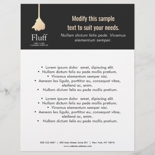 ハウスクリーナー金ゴールド羽毛ダスタークリーニングサービス チラシ (正面)