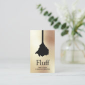 ハウスクリーナー金ゴールド羽毛ダスタークリーニングサービス 名刺 (スタンド正面)