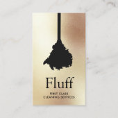 ハウスクリーナー金ゴールド羽毛ダスタークリーニングサービス 名刺 (正面)