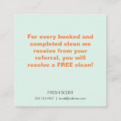 ハウスクリーナー顧客紹介カード 紹介カード (裏面)