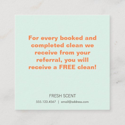 ハウスクリーナー顧客紹介カード 紹介カード (裏面)