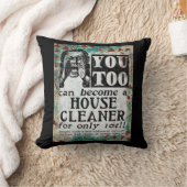 ハウスクリーナー – おもしろいヴィンテージレトロ クッション (ブランケット)