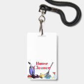 ハウスクリーナー バッジ (ストラップ付き表面)