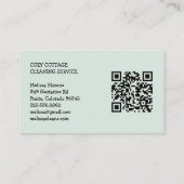 ハウスクリーニングかわいいコテージアートカスタムQRコード 名刺 (裏面)