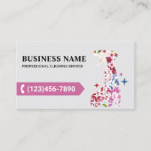 ハウスクリーニングかわいいフラワースプレークリーナーメイド 名刺 (正面)