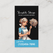 ハウスクリーニングかわいいメイドサービスハウスキーピング 名刺 (正面)