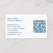ハウスクリーニングかわいいリビングルームカスタムアートQRコード 名刺 (裏面)