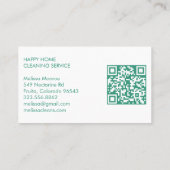 ハウスクリーニングかわいいリビングルームカスタムアートQRコード 名刺 (裏面)