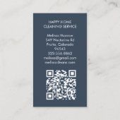 ハウスクリーニングかわいいリビングルームカスタムアートQRコード 名刺 (裏面)