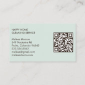 ハウスクリーニングかわいいリビングルームカスタムアートQRコード 名刺 (裏面)