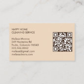 ハウスクリーニングかわいいリビングルームカスタムアートQRコード 名刺 (裏面)