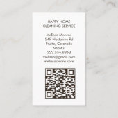 ハウスクリーニングかわいいリビングルームカスタムアートQRコード 名刺 (裏面)