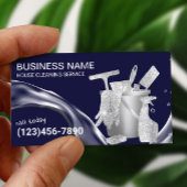 ハウスクリーニングウォーターフローハウスキーピングネイビー 名刺