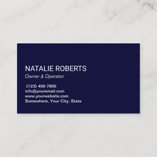 ハウスクリーニングウォーターフローハウスキーピングネイビー 名刺 (裏面)