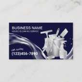 ハウスクリーニングウォーターフローハウスキーピングネイビー 名刺 (正面)