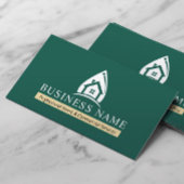 ハウスクリーニングエコグリーンウォータードロップハウスロゴ 名刺