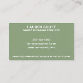 ハウスクリーニングクリーナーシンプルミニマリストグリーン 名刺 (裏面)