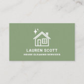 ハウスクリーニングクリーナーシンプルミニマリストグリーン 名刺 (正面)