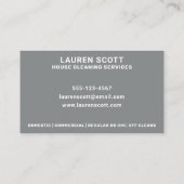 ハウスクリーニングクリーナーシンプルミニマリストグレー 名刺 (裏面)