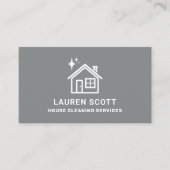 ハウスクリーニングクリーナーシンプルミニマリストグレー 名刺 (正面)
