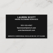 ハウスクリーニングクリーナーシンプルミニマリストブラック 名刺 (裏面)