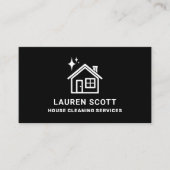 ハウスクリーニングクリーナーシンプルミニマリストブラック 名刺 (正面)