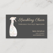 ハウスクリーニングクリーナー《写真》ぼけ味スプレーボトル 名刺 (正面)