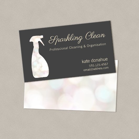 ハウスクリーニングクリーナー《写真》ぼけ味スプレーボトル 名刺