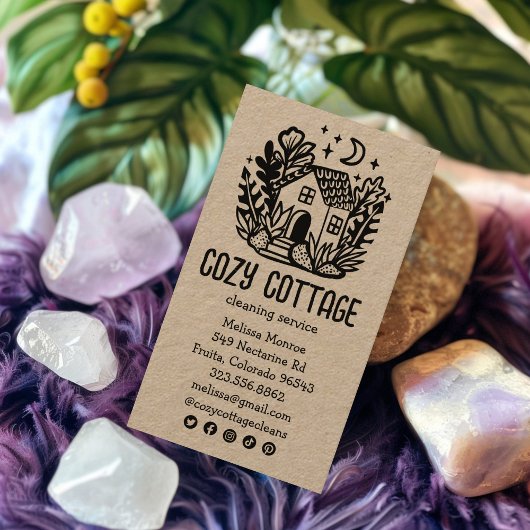 ハウスクリーニングサービスかわいいクラフトSNS 名刺