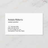 ハウスクリーニングサービスかわいい漫画ガールブラック 名刺 (裏面)