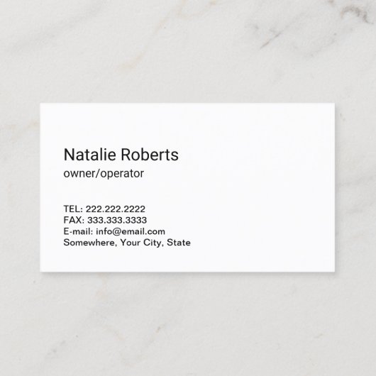 ハウスクリーニングサービスかわいい漫画ガールブラック 名刺 (裏面)