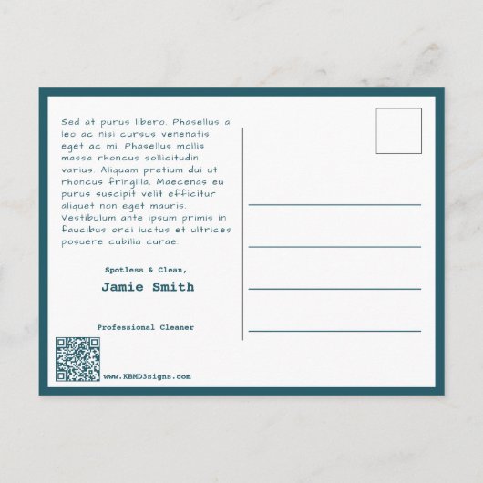 ハウスクリーニングサービスのプロモーションありがとうございます! ポストカード (裏面)