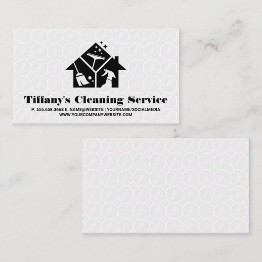 ハウスクリーニングサービスアイコン |床のタイル 名刺 (正面/裏面)