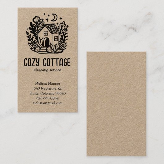 ハウスクリーニングサービスカワイホームハンドドロンクラフト 名刺 (正面/裏面)