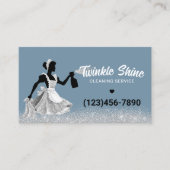 ハウスクリーニングサービスシルバーメイドダスティブルー 名刺 (正面)