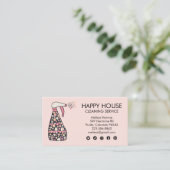 ハウスクリーニングサービスジャニターデイジースプレーボトル 名刺 (スタンド正面)