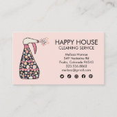 ハウスクリーニングサービスジャニターデイジースプレーボトル 名刺 (正面)