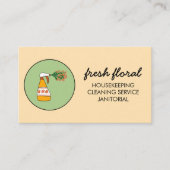 ハウスクリーニングサービススプレーボトルフローラロゴ 名刺 (正面)
