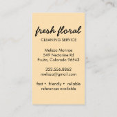 ハウスクリーニングサービススプレーボトルフローラロゴ 名刺 (裏面)