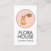 ハウスクリーニングサービススプレーボトルフローラロゴ 名刺 (正面)