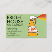 ハウスクリーニングサービススプレーボトルレトロ カラフル 名刺 (正面)