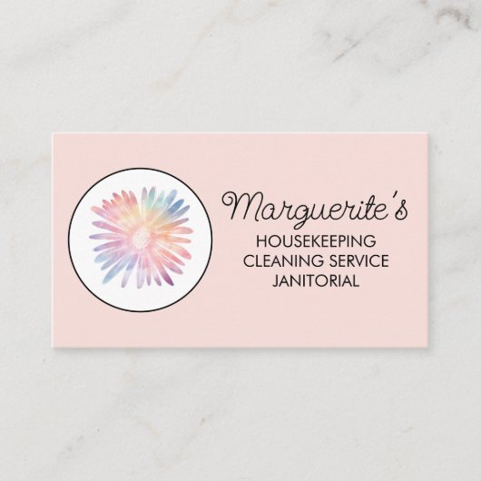 ハウスクリーニングサービスデイジーロゴソーシャルアイコン 名刺 (正面)